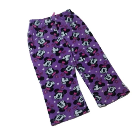 DISNEY MINNIE MOUSE PURPLE FLEECE PANTS - Picture 2 of 5